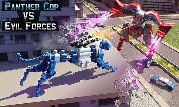US Police Car Wild Panther Transform Robot Games screenshot 1