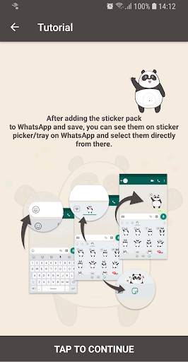 Cute Panda Stickers - WAStickerApps for WhatsApp screenshot 3