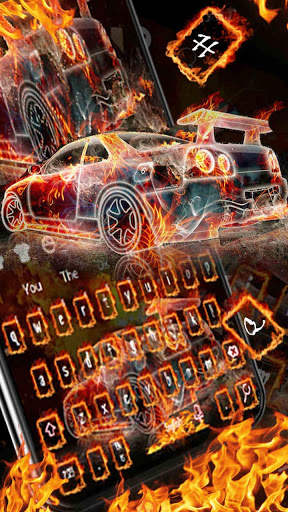Cool Fire Car Keyboard screenshot 1