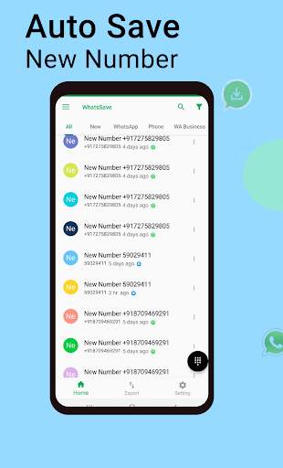 WhatsSave: Auto Save Number, Export WhatsApp Cont. screenshot 1