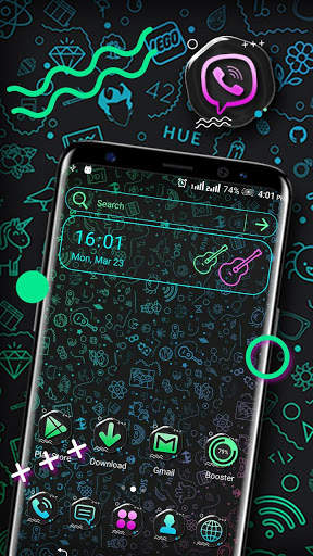 Neon Pattern Launcher Theme screenshot 1