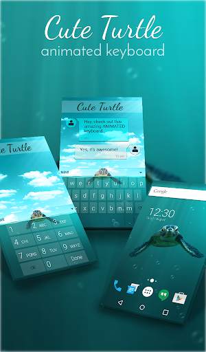 Cute Turtle Animated Keyboard + Live Wallpaper screenshot 1