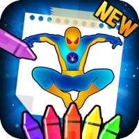 spider boy coloring super heroes game logo