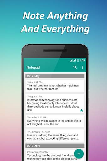 Notepad - With Lock, Backup, Colorful Themes, 2020 1 تصوير الشاشة