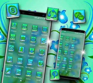 Paper Flower Blue Launcher Theme screenshot 2
