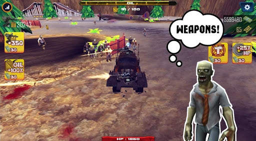 Shoot Zombies with Guns and Ride down by Cars screenshot 2
