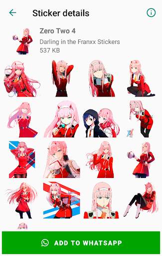 Darling in the Franxx Stickers for WhatsApp screenshot 4