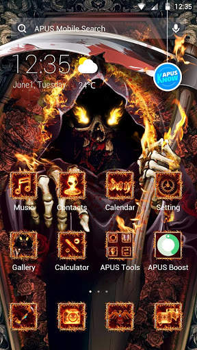 Flames Hell Moloch-APUS Launcher theme screenshot 4