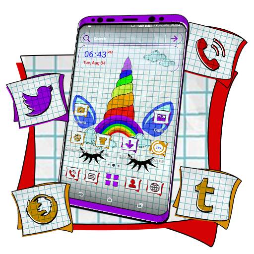Paper Rainbow Unicorn Theme 1.0.4