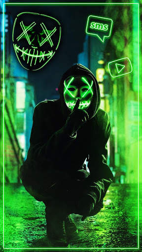 Neon, Mask, Cool, Man Theme & Live Wallpaper screenshot 1