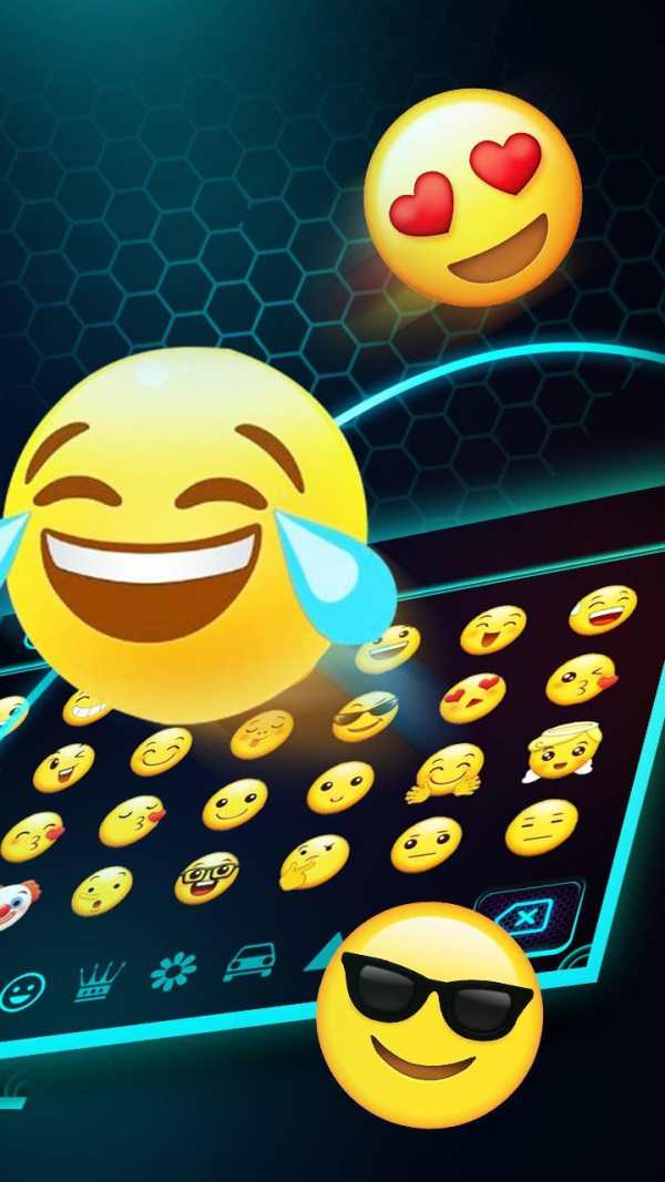 Neon Blue Cheetah Keyboard Theme screenshot 3
