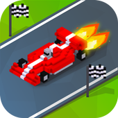 Blocky Turbo Race Cars 2D: Traffic Games icon