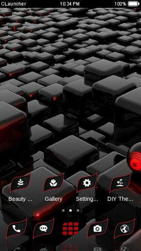 Tema Keren kubus 3D Hitam HD screenshot 4
