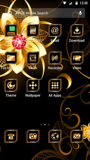 New black golden flower APUS luxury business theme screenshot 2