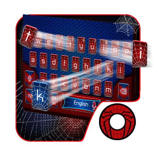 Amazing Red Blue Spider Keyboard 10001003