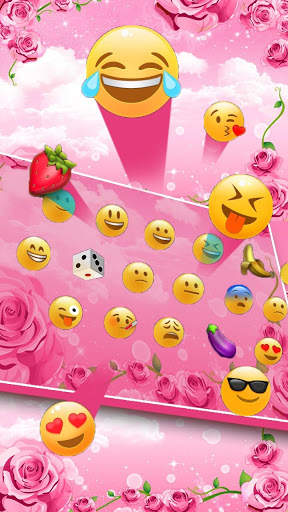 Pink Rose Flowers Keyboard screenshot 3