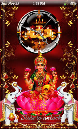 Mata Lakshmi Clock Lockscreen - Live Wallpaper screenshot 5