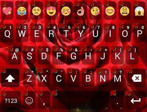 Love Rose Emoji Keyboard Theme screenshot 5