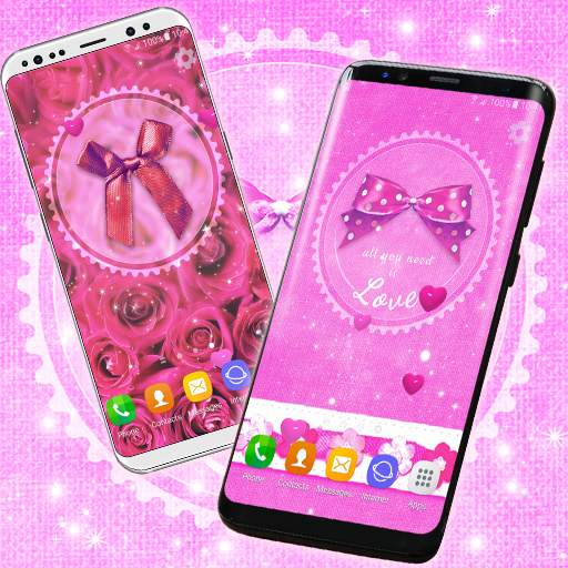Pink Bow Live Wallpaper 🎀 Girly Pink Wallpapers 6.7.8