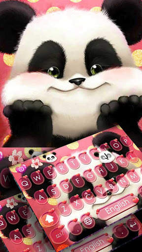 Love Cute Panda Keyboard Theme screenshot 1