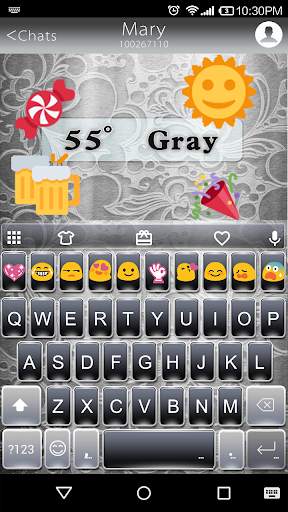 Gray Story Emoji Keyboard Skin screenshot 1