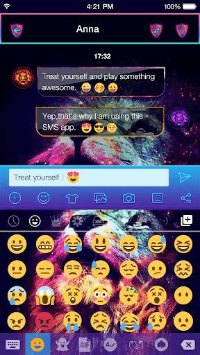 Galaxy Lion King Emoji Keyboard स्क्रीनशॉट 1