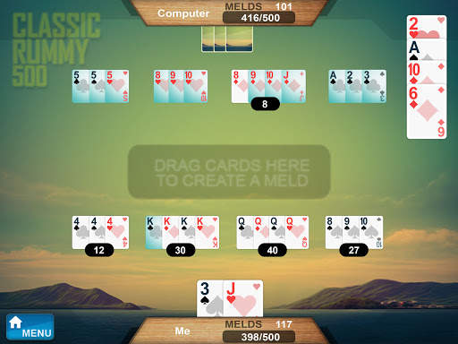 Rummy 500 card offline game screenshot 1