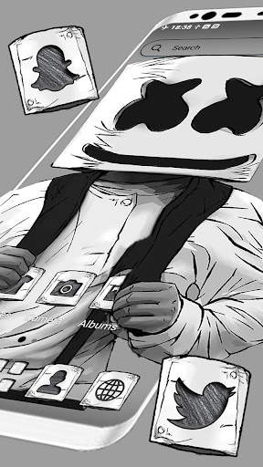 Marshmello Sketch  Theme screenshot 1