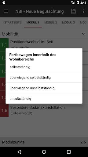 NBI Pflegegradrechner screenshot 4