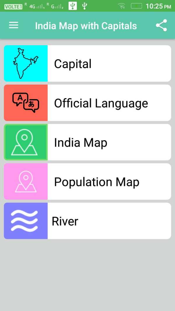 India Map with Capitals screenshot 1