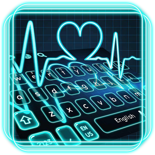 Neon Blue Heart Theme icon