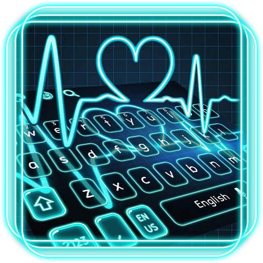 Neon Blue Heart Theme 10001003