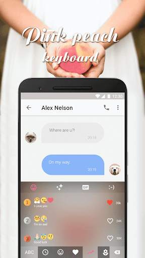 Pink Peach Keyboard Theme screenshot 3