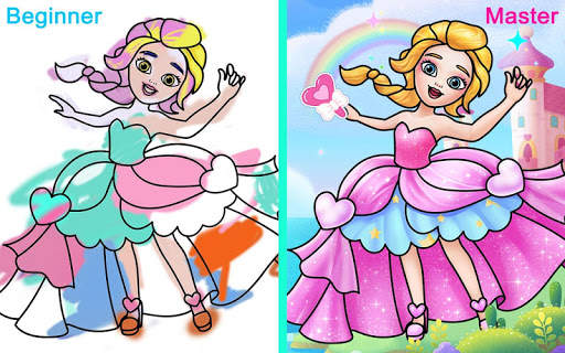 Animated Coloring for Kids - Unicorn and Princess screenshot 2
