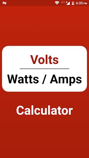 Volts/Watts/Amps Calculator скриншот 1