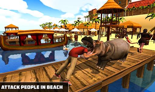 Angry Hippo Attack Simulator-City & Beach Attack screenshot 12