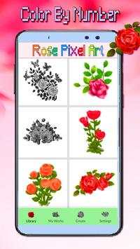 Roses Flowers Coloring - Color By Number_PixelArt screenshot 1