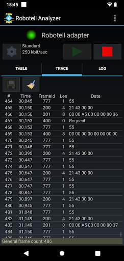 Robotell CAN bus Analyzer screenshot 4