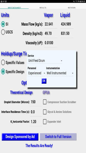 Two Phase Separator Lite screenshot 1
