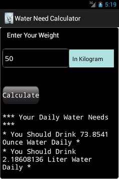 Daily Water Need Calculator screenshot 3