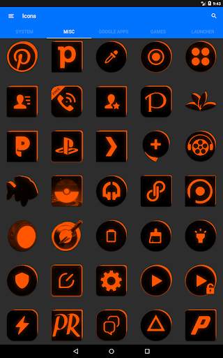 Flat Black and Orange IconPack screenshot 20
