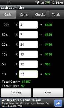 Cash Count Lite screenshot 2