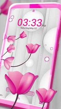 White and Pink Flower Launcher Theme screenshot 3