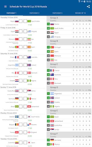 Schedule for World Cup 2018 Ru screenshot 9