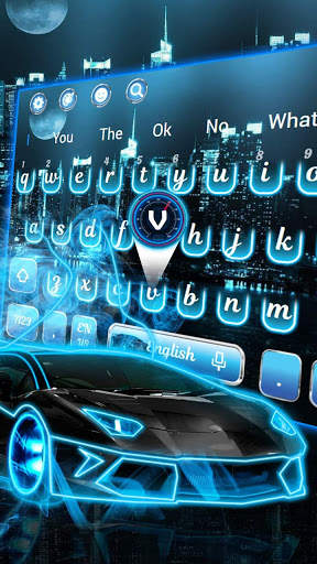 Neon Car Keyboard Theme screenshot 1