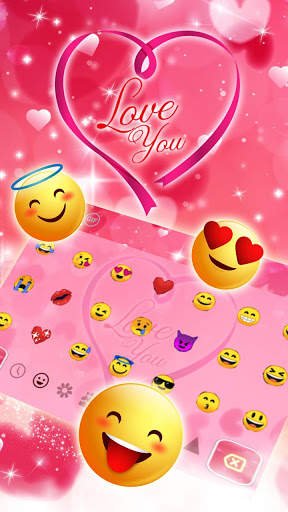 Beautiful Lovely Heart Keyboard Theme screenshot 3