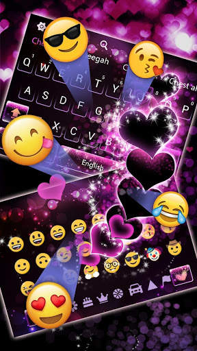 Sparkling Purple Heart Keyboard Theme screenshot 3