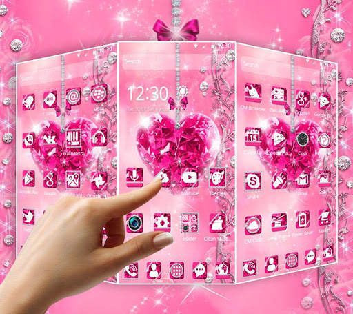 Tema Pink Heart Diamond screenshot 3