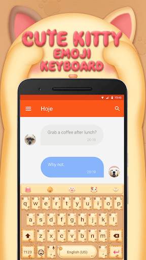 Cute Kitty Emoji Keyboard Theme for Facebook screenshot 2