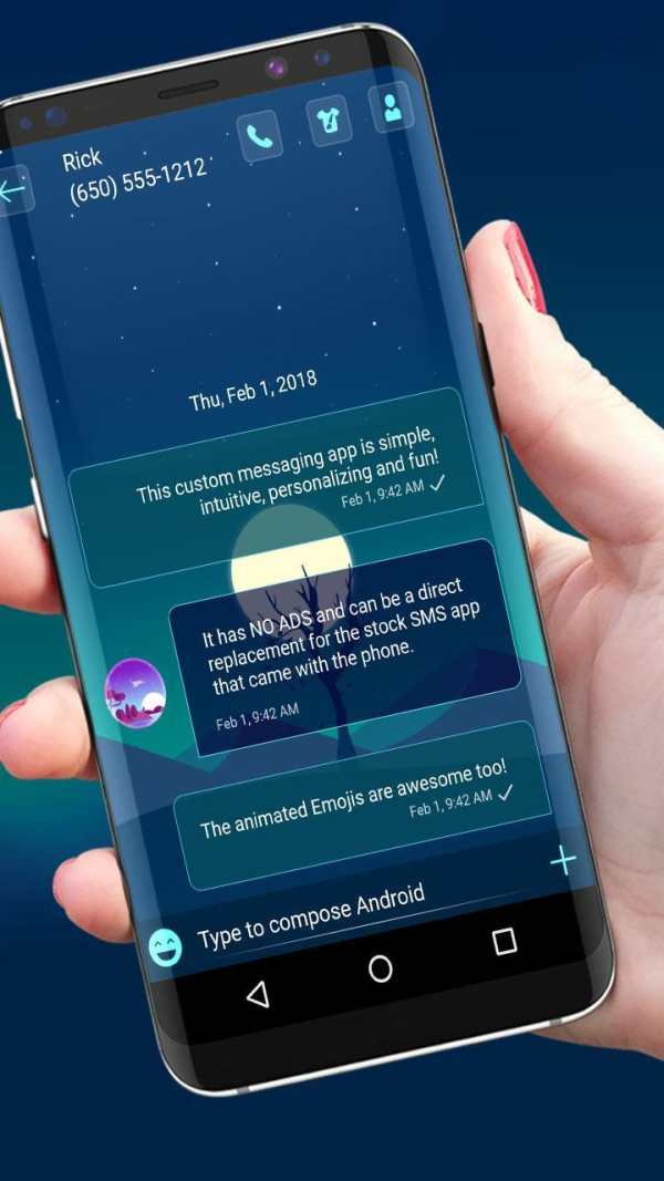 Blue messenger sms theme screenshot 2